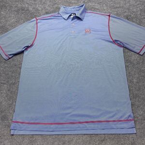 Footjoy Polo Shirt Mens Large Blue Red Pullover Performance Golf Casual
